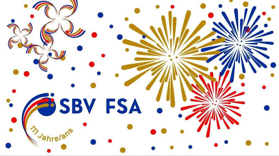 logo FSA et arrière plan festif