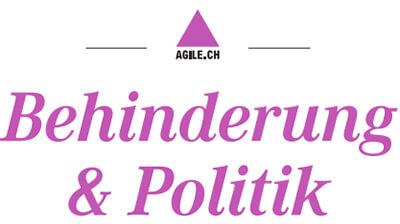 Schriftzug Logo Agil.ch und «Behinderung & Politik»